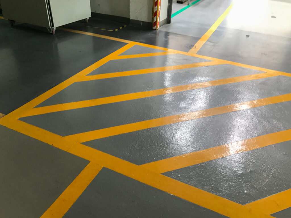 warehouse line marking, line marking, floor marking, floor lines, industrial floor marking, demarcation, safety marking